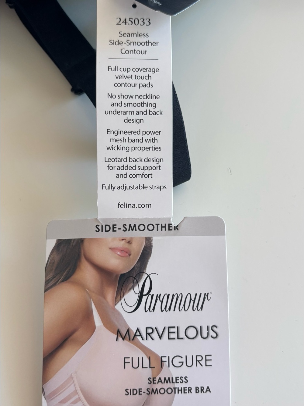 Paramour MARVELOUS FULL FIGURE SEAMLESS
SIDE-SMOOTHER BRA 42C NWT
